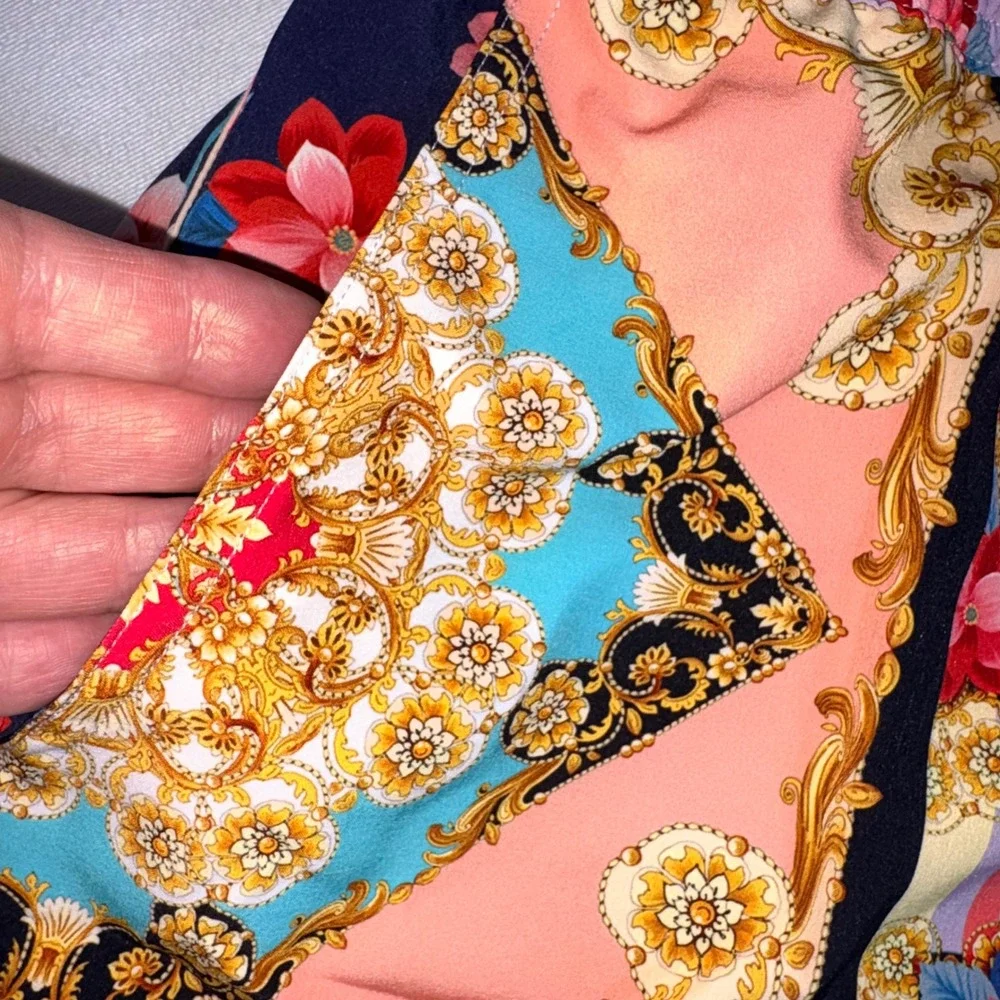 Johnny Was Swim Shorts XS Multicolor New Patchwork Floral Baroque CSW2222-Y